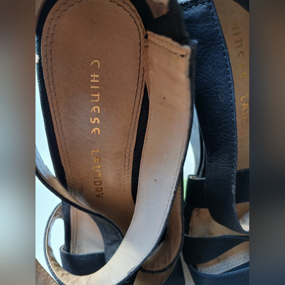 Chinese Laundry Black Strappy Heels - Picture 2 of 8